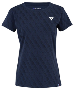 Женская теннисная футболка Tecnifibre Women Graphic Stretch - небесный