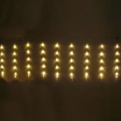 Гирлянда для дома БАХРОМА 2,0м*0,6м 50 ламп LED, с насадками Капля, Теплый белый (возможность соединения)