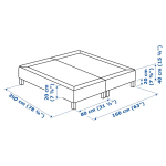 Основание для матраса - LYNGÖR / LYNGОR IKEA/ ЛЮНГЕР ИКЕА,  200х160 см, серый