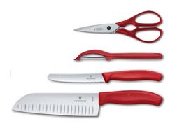 Набор ножей для кухни Victorinox Swiss Classic Kitchen 4 шт красные (6.7131.4G)