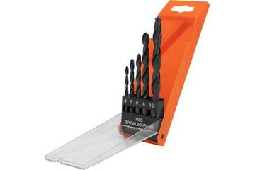 Набор сверл по металлу SPARTA 4-5-6-8-10 мм, HSS,5 шт., пласт. бокс, цилиндрический хвостовик 723105