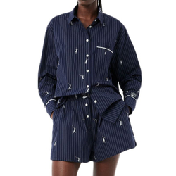 Женские Шорты теннисные Lacoste Cotton Poplin Boxer - navy blue/white