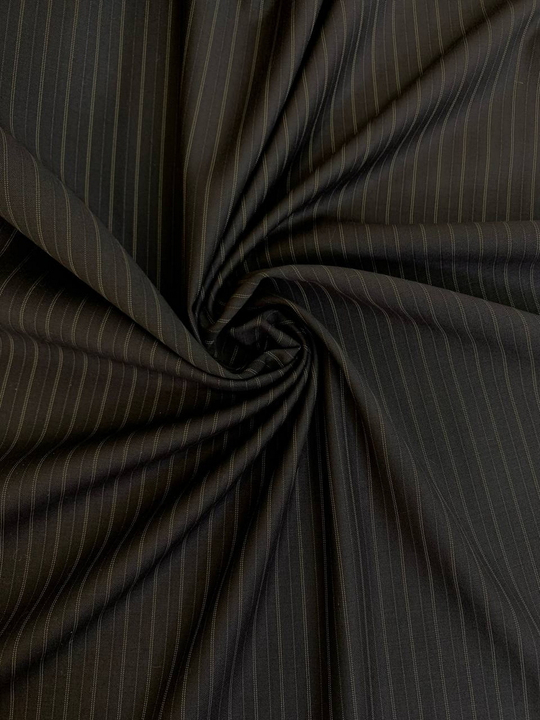 Костюмная вискоза принт полоска, коричневый/беж