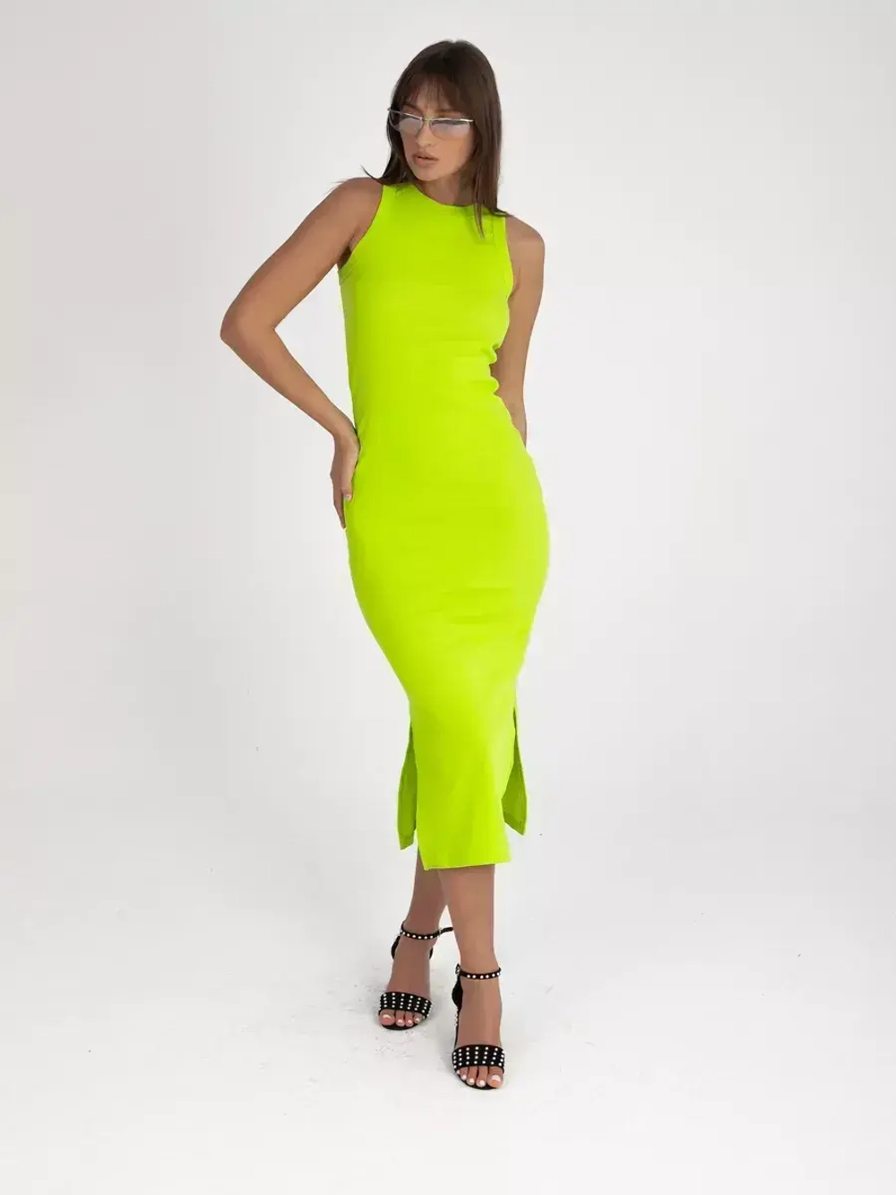 Платье лапша длинное без рукавов