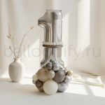 Стойка "Серебро с кремом и цифра"