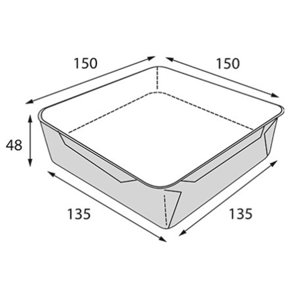 Дно OPSALAD БЕЛЫЙ без крышки 900мл 150*150*50 (50шт)/400