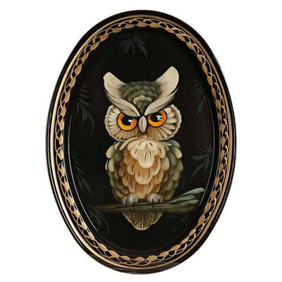 Жостовский поднос декоративный, размер 17х12 см (A2), металлический