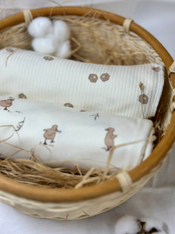 Пелёнка Утята Экрю 85*130 RinaAmari