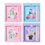 Блокнот детский Basir на замке, с ручкой, формат А6, серия "Модница", переплет 7БЦ, 15*11 см, 48 листов, ассорти