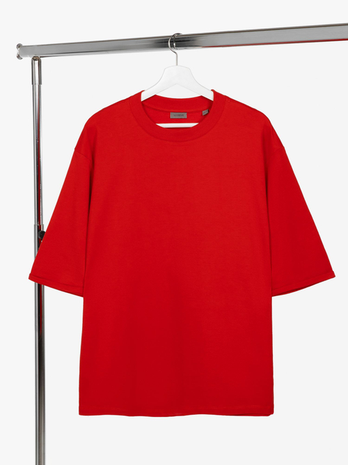 Футболка оверсайз унисекс 220гр/м2 красная