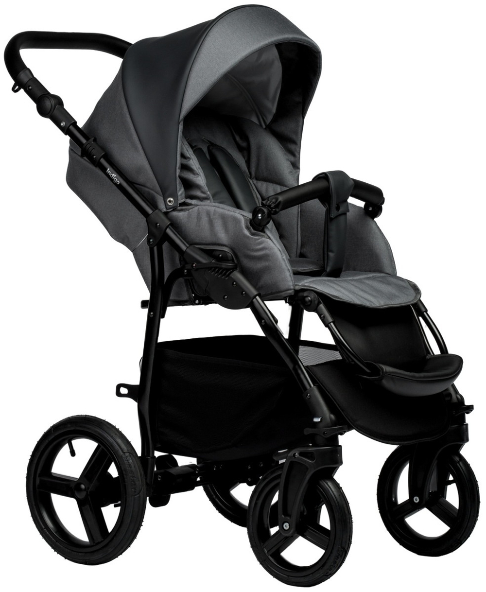 Детская коляска Indigo Impulse Eco 3 в 1 с автокреслом Avionaut Cosmo Beige Ie06 серая кожа/серый