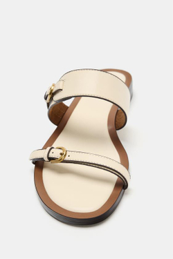 ZARA САНДАЛИИ С ПРЯЖКАМИ, ЭКРЮ