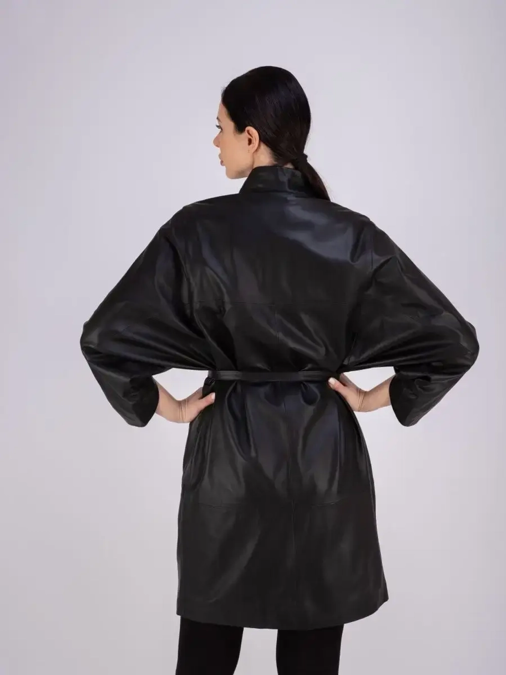 Плащ женский кожаный длинный Турция