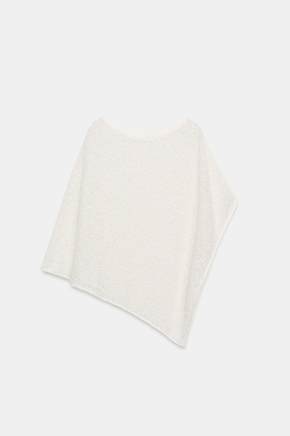 ZARA НАКИДКА АСИММЕТРИЧНОГО КРОЯ С БЛЕСТЯЩЕЙ НИТЬЮ, ЭКРЮ