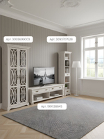 Витрина Вера, 90х40х195, двухдверная витрина, массив сосны, Dipriz