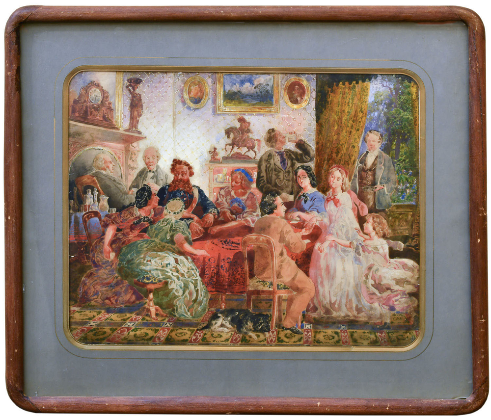 Шарлемань А. И. (1826–1901) Бал. Игра в карты. Жанровые сцены из Пушкинской эпохи. XIX в.