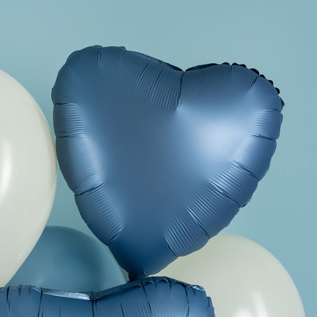 G Шар сердце 18''/46 см, Джинс сатин (БГ-15)