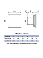 Вентилятор накладной QUADRO D100 обр.клапан ERA