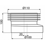Манжета унитазная эксц. 20 мм 110*100  A990 ALCAPLAST/Alcadrain