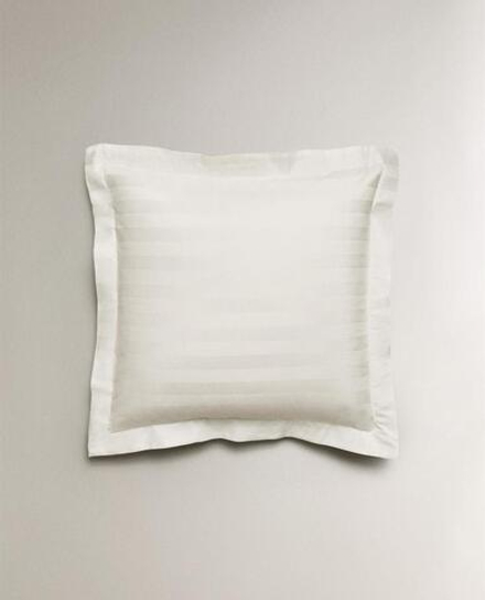 ZARA HOME НАВОЛОЧКА ИЗ САТИНА В ПОЛОСКУ (500 НИТЕЙ), БЕЖЕВЫЙ