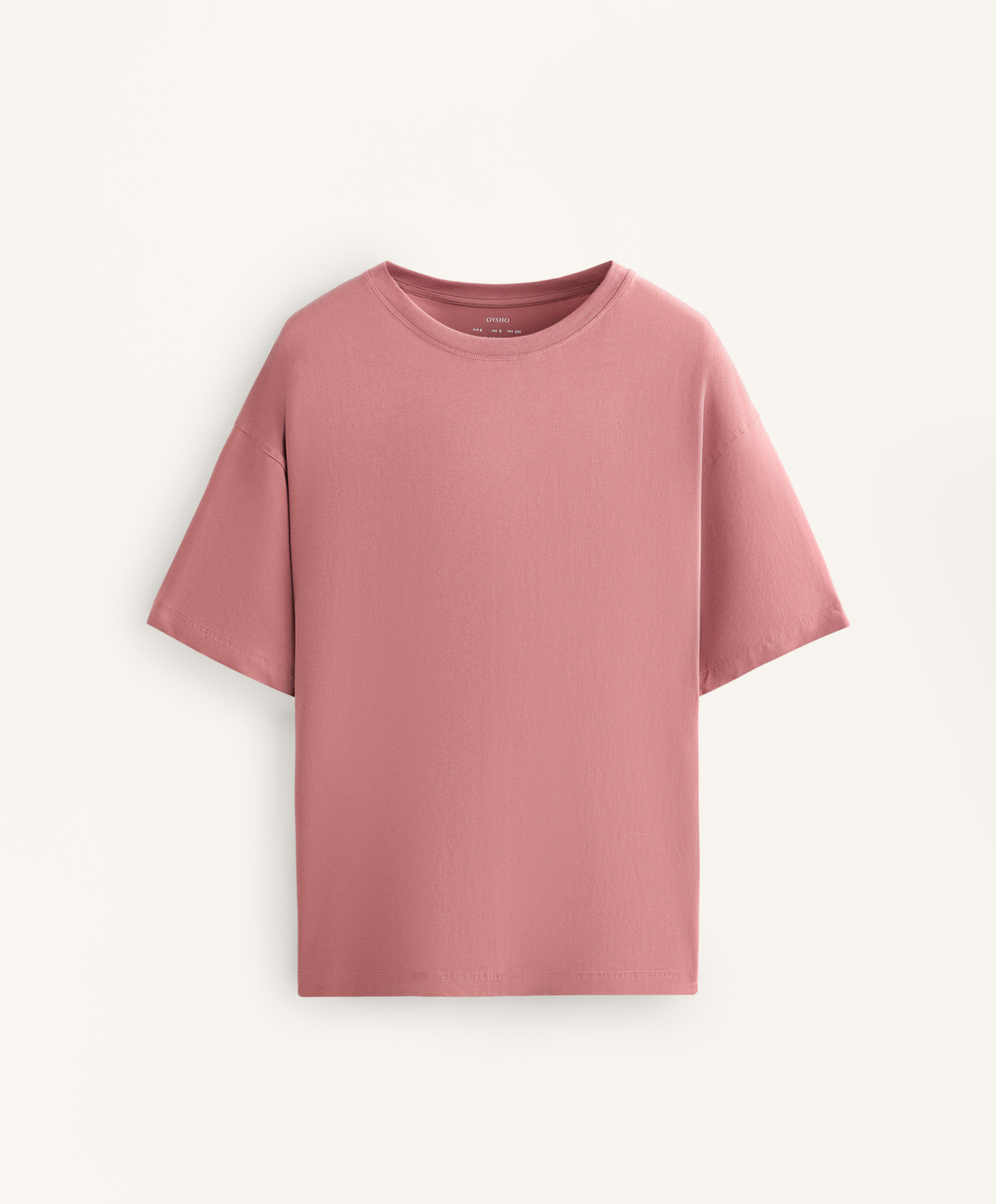 Oysho Футболка из смесового хлопка, розовый