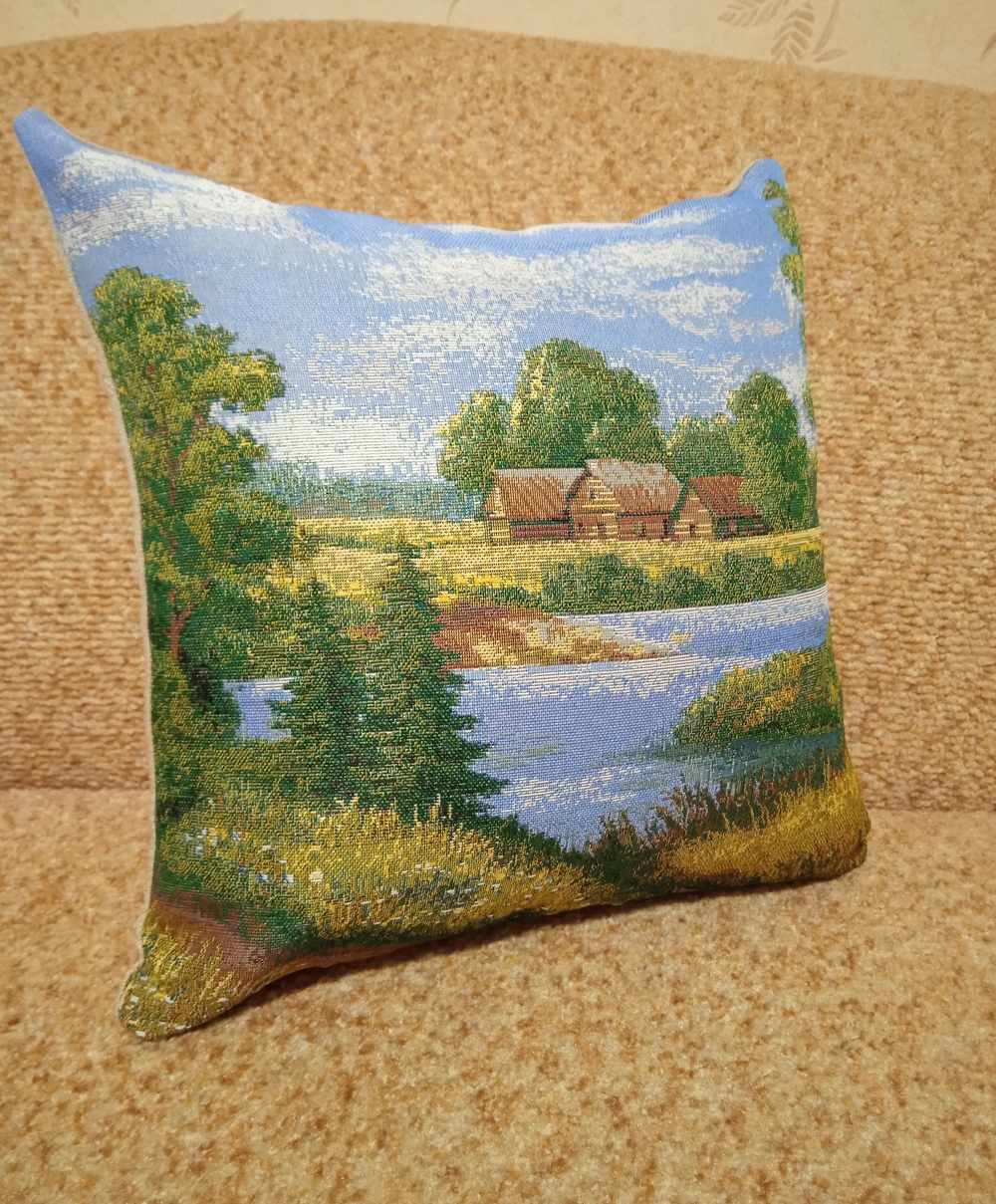 Декоративный гобеленовый чехол для интерьерной подушки Июль (природа) 38*38