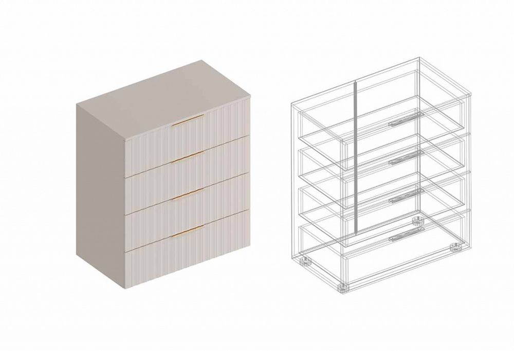 Комод с 4 ящиками "Тефия" 800