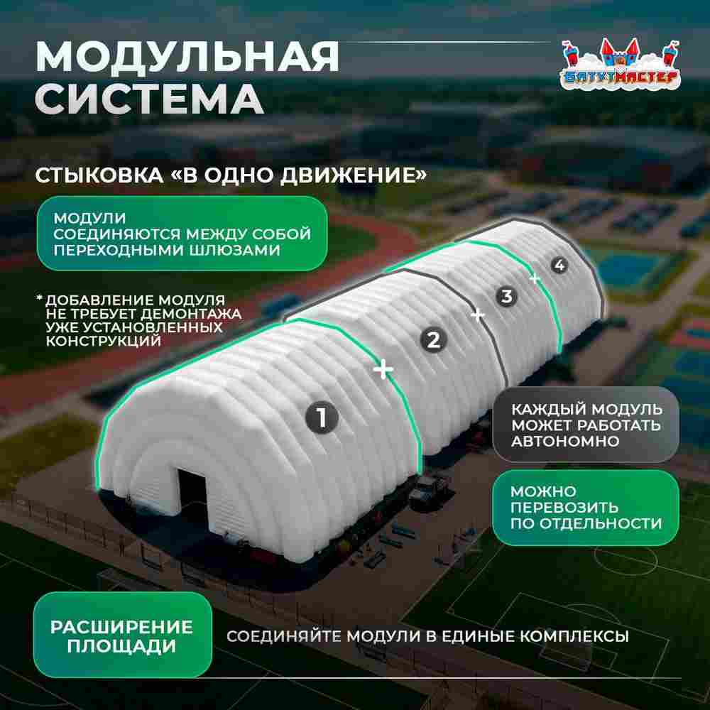 Пневмокаркасный спортивный ангар «Дом Спорта», 35×15×10 м