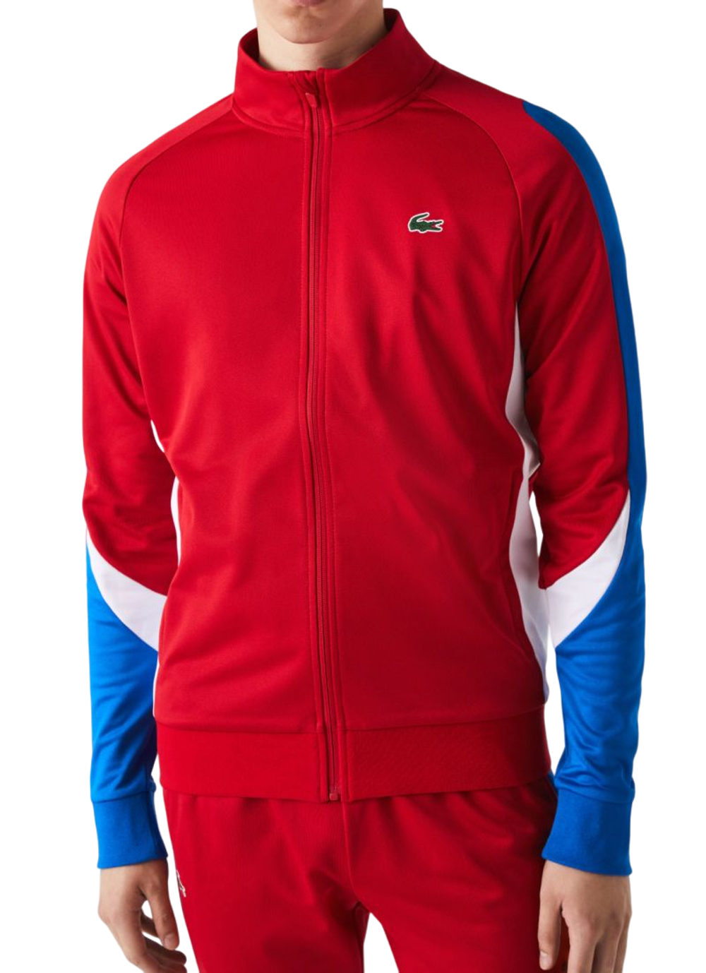 Мужская теннисная кофта Lacoste SPORT Classic Fit Zip Tennis Sweatshirt - red/blue/white