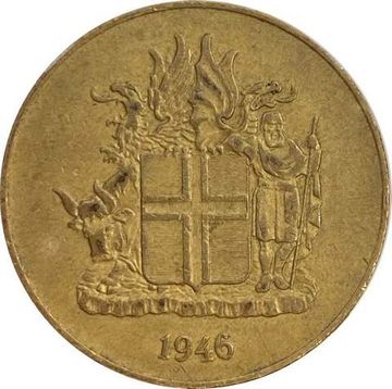 1 крона 1946 Исландия