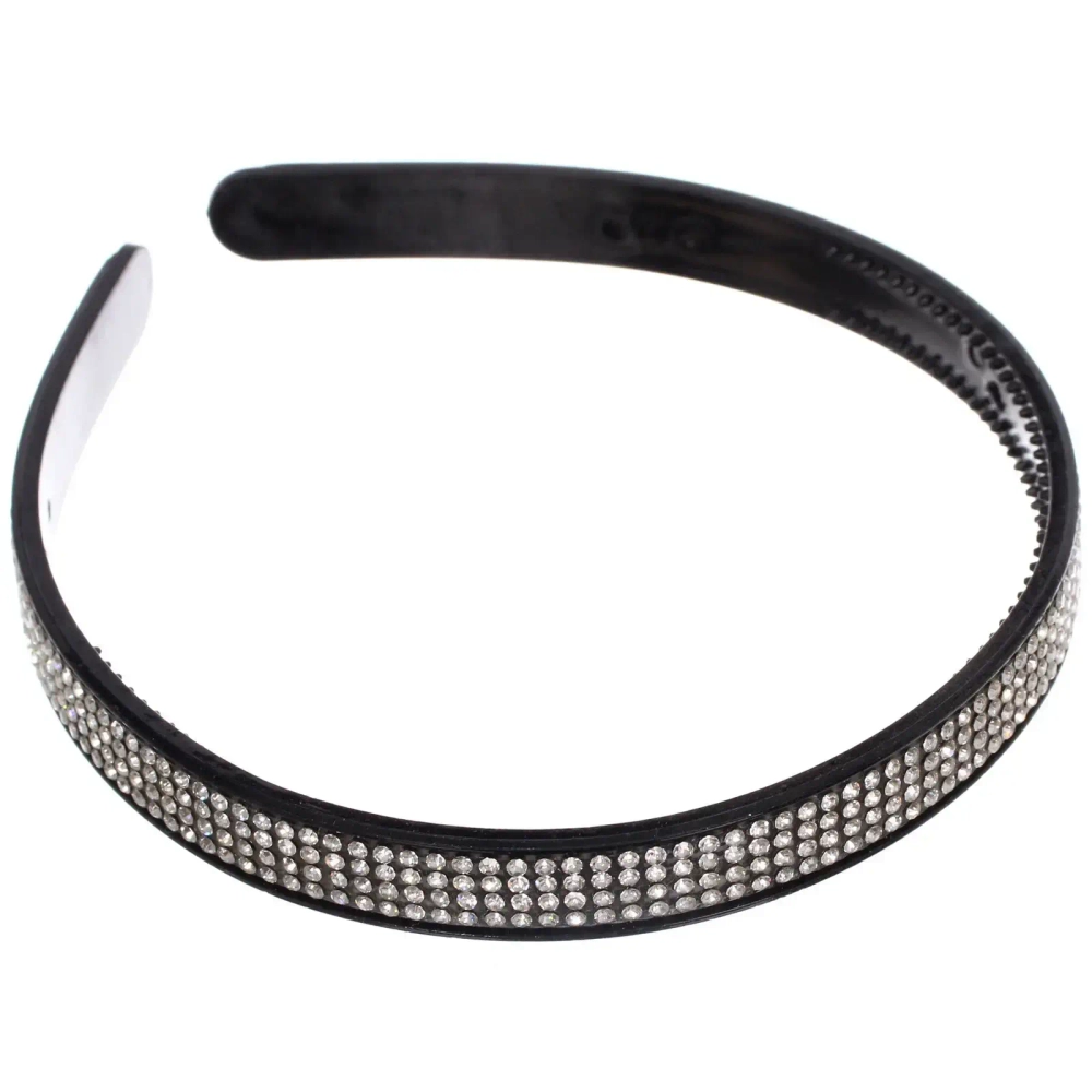 Ободок для волос «ФЕРГАМО», ширина 1,5см, цвет черный ( подвес)