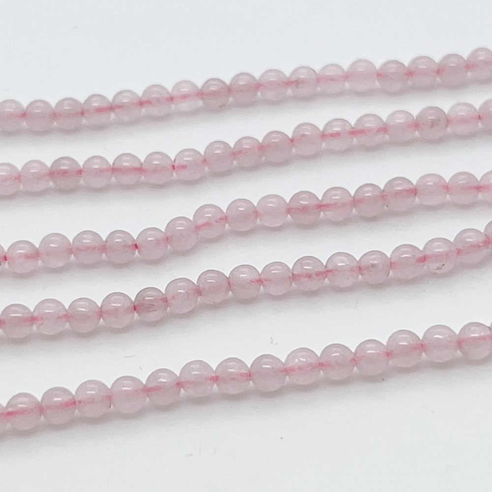 Розовый кварц, размер около 3,3 мм, цена за нить 120 шт (38 см)
