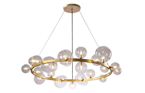 Подвесная люстра Crystal Lux Agata SP24 V2 Gold/Transparente