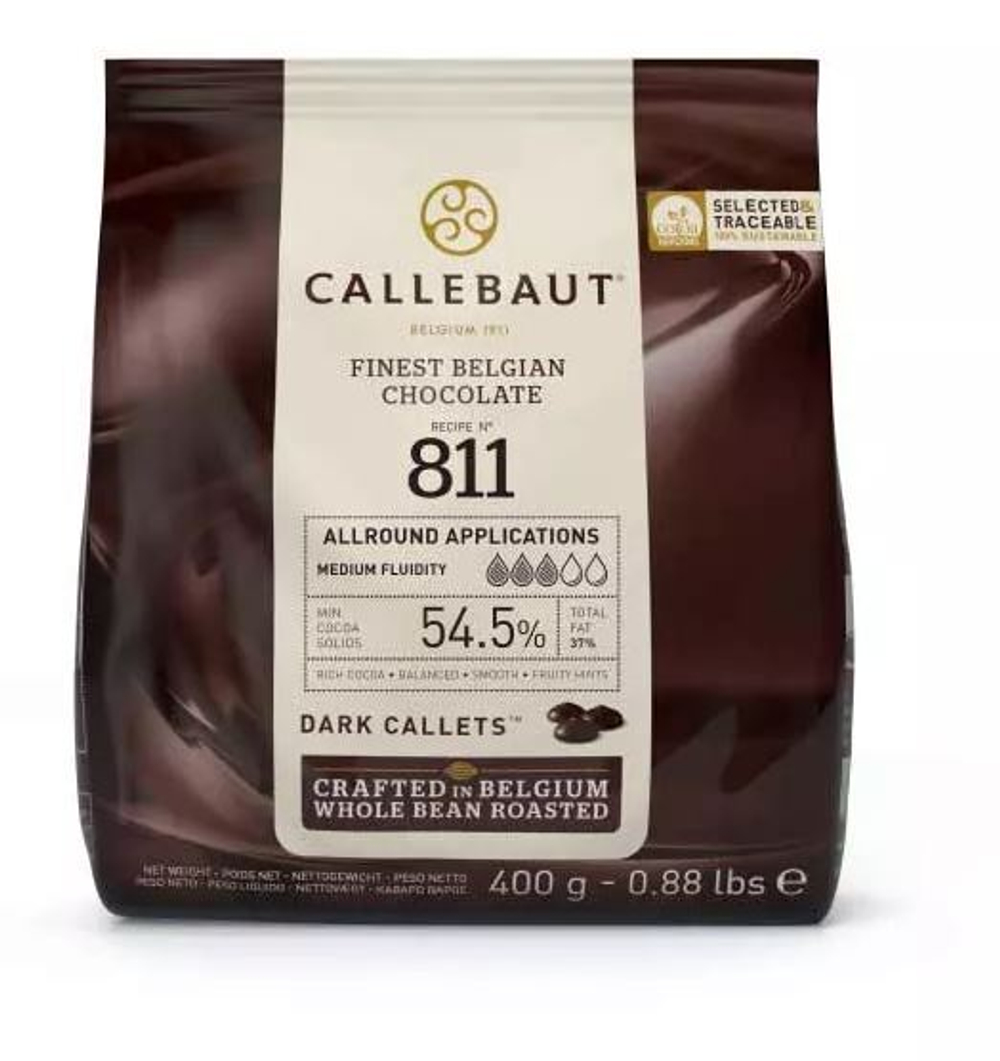 Шоколад Callebaut Темный 54.5% (Пакет 400г)
