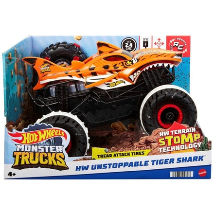 Hot Wheels - Monster Trucks RC Unstoppable TIGER SHARK 1:15 Машина на дистанционном управлении HGV87 / артикул   HGV87  / GTIN 194735058587