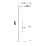 Пенал Runo правый подвесной дуб серый Мальта 35 (00-00001096)