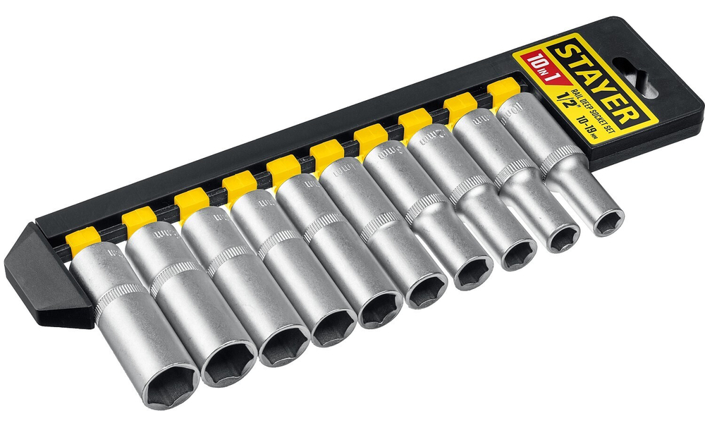 STAYER RSS 10LD, 10 предм., (1/2″), набор торцовых головок (27756-H10)