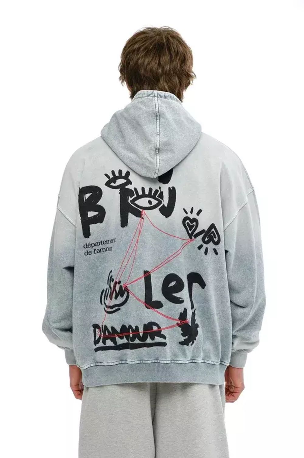 Худи Bruler d'Amour Garment Investigation серый