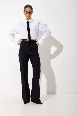 Брюки костюмные прямые черного цвета