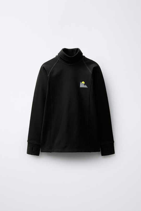 ZARA ТЕРМОФУТБОЛКА С ДЛИННЫМИ РУКАВАМИ, ЧЕРНЫЙ