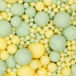 Шарики кранч желтый-изумруд микс 100 гр.