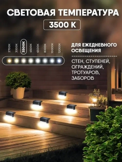 Cветильник уличный угловой на солнечных батареях для дачи, набор 10 штук, черный цвет