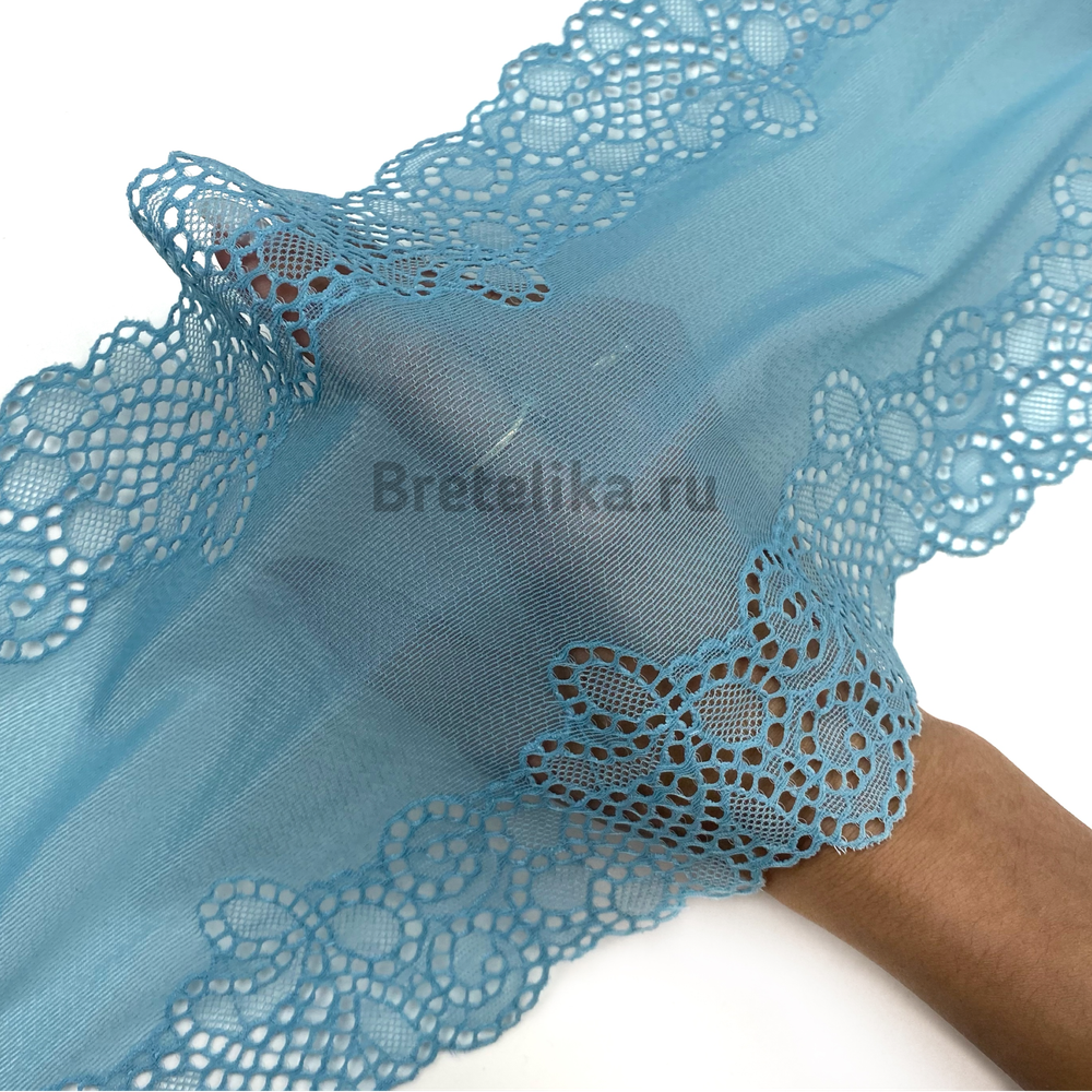 Кружево эластичное голубое 17 см