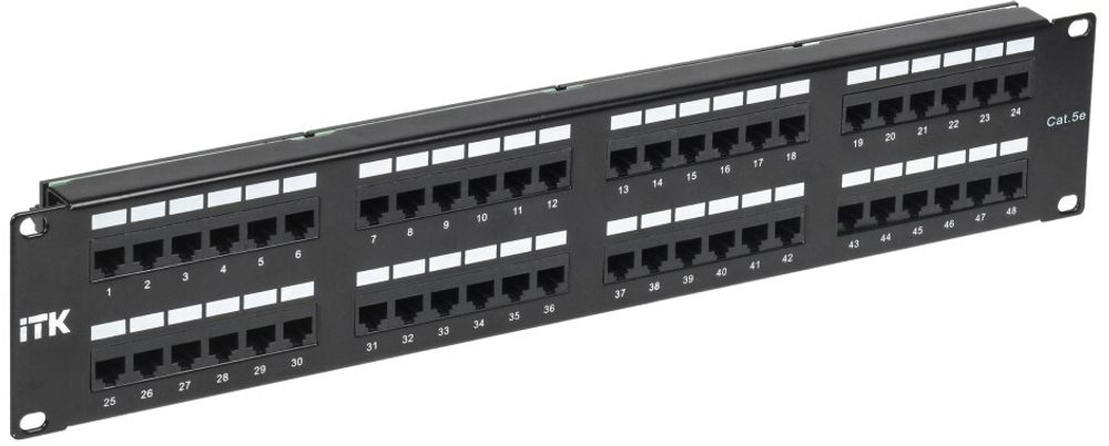 Патч-панель 19, 48xRJ45, UTP, Кат. 5е ITK PP48-2UC5EU-D05