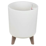 Кашпо на ножках высокое ФЛОРИАН 19л с автополивом белый ротанг