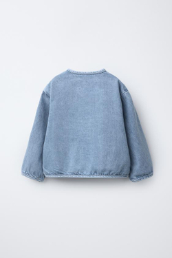 ZARA ДЖИНСОВАЯ КУРТКА, СВЕТЛЫЙ ИНДИГО