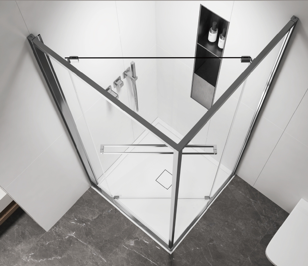 Душевой уголок Tesi VSRW-7TS9090CL, 900*900, хром, стекло прозрачное