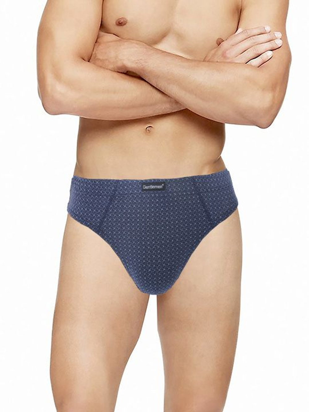 Набор из 2 мужских слипов с мелким принтом (Размер: XL) (Цвет: синий)