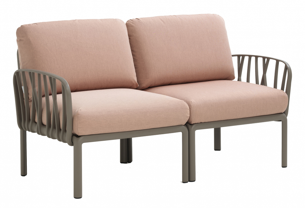 Диван пластиковый с подушками Nardi Komodo 2, тортора, розовый