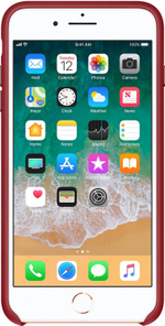 Кожаный чехол Apple Leather Case для iPhone 8 Plus/7 Plus, цвет (PRODUCT)RED красный (MQHN2ZM/A)